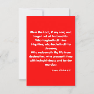 Psalm 103:2-4 KJV Bibelschrift Begrüßung Karte