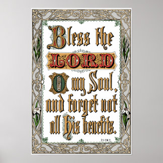 Psalm 103:2 Viktorianisches Schriftenposter Poster