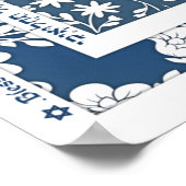 Psalm 103 Hebräisch Englisch Imitate Papercut Blue Poster (Ecke)