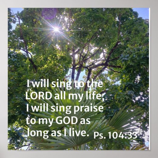 Psalm 104:33 Ich will dem Herrn singen Poster (Vorne)
