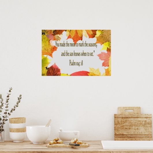 Psalm 104 Christliche Poster- oder Print-Herbstlau Poster (Küche)