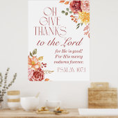 Psalm 107:1 Danke an den Fall Lord Floral Poster (Küche)