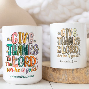 Psalm 107:1 Danke an den Herrn, denn er ist gut Kaffeetasse