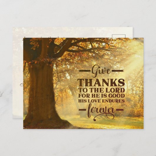 Psalm 107:1 Danke an den LORD-Erntedank Postkarte (Vorne/Hinten)