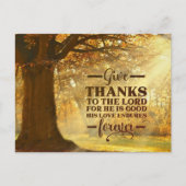 Psalm 107:1 Danke an den LORD-Erntedank Postkarte (Vorderseite)