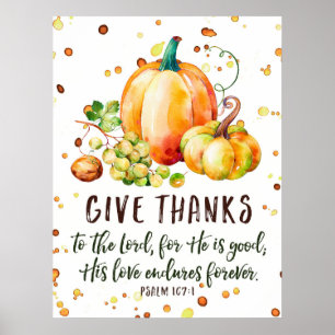 Psalm 107:1, Danke Fall Poster