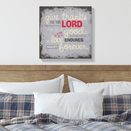 Psalm 107:1 leinwanddruck (Insitu (Schlafzimmer))