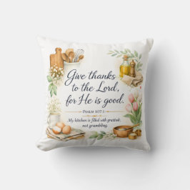 Psalm 107:1, Messianic Jewish Decor, Bible Verse Kissen