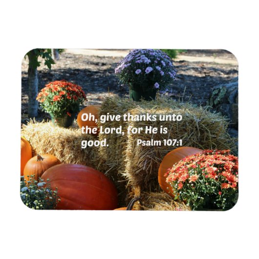 Psalm 107:1 Oh, danke an den Herrn.. Magnet (Horizontal)