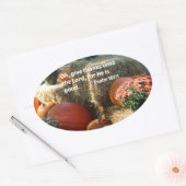 Psalm 107:1 Oh, danke an den Herrn.. Ovaler Aufkleber (Umschlag)