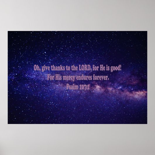 Psalm 107:1 poster (Vorne)