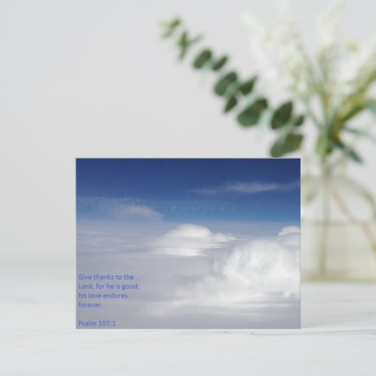 Psalm 107:1 "Scripture Post Card" Postkarte (Stehend Vorderseite)