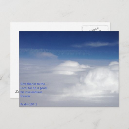 Psalm 107:1 "Scripture Post Card" Postkarte (Vorne/Hinten)