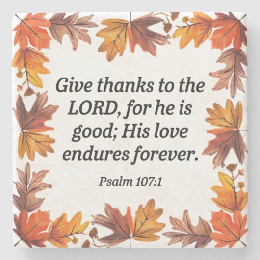 Psalm 107:1 steinuntersetzer (Vorderseite)