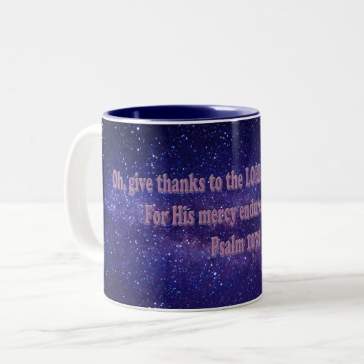 Psalm 107:1 zweifarbige tasse (Vorderseite Links)