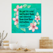 Psalm 107:20 poster (Küche)