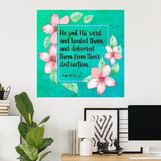 Psalm 107:20 poster (Heimbüro)