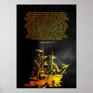 Psalm 107:23-30 Bibelverse Poster
