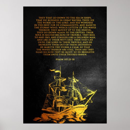 Psalm 107:23-30 Bibelverse Poster (Vorne)