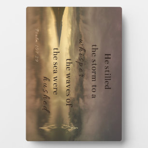 Psalm 107:29 Er stillte den Sturm zu einem Flüster Fotoplatte