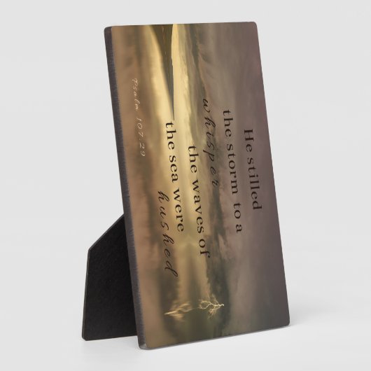 Psalm 107:29 Er stillte den Sturm zu einem Flüster Fotoplatte (Seite)