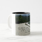 Psalm 107:29 Er stillte den Sturm... Zweifarbige Tasse (Vorderseite Links)