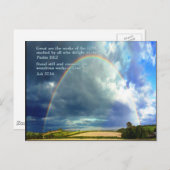 Psalm 111:2 Regenbogen Postkarte (Vorne/Hinten)