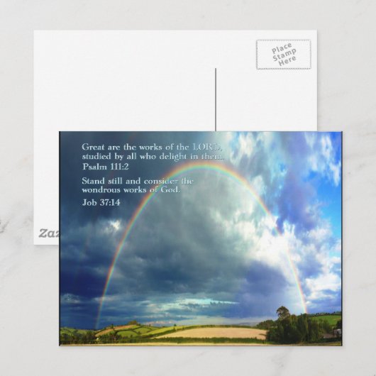 Psalm 111:2 Regenbogen Postkarte (Vorne/Hinten)