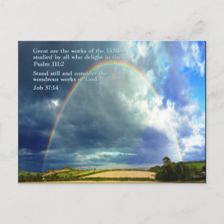 Psalm 111:2 Regenbogen Postkarte