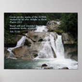 Psalm 111:2 Wasserfall Poster (Vorne)