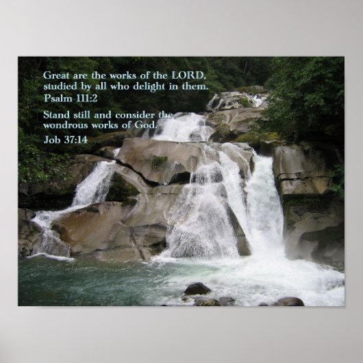Psalm 111:2 Wasserfall Poster (Vorne)