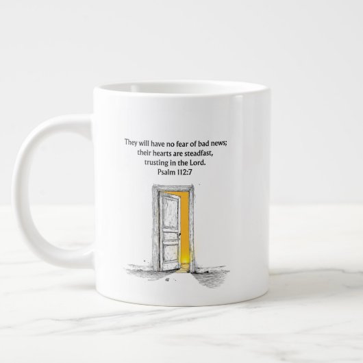 Psalm 112:7 Bibelvers christliches Geschenk Tasse (Links)