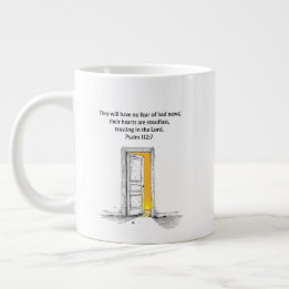 Psalm 112:7 Bible Verse Christian Gift Mug Jumbo-Tasse