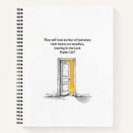 Psalm 112:7 Bible Verse Christian Journal Notebook Notizblock