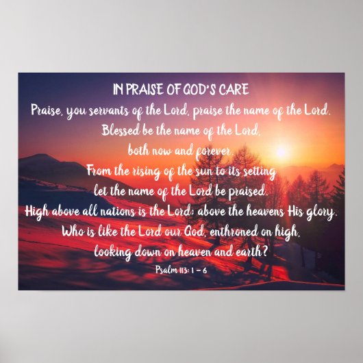 Psalm 113: 1 - 6 Poster (Vorne)