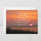 Psalm 113:3 Vom Sonnenaufgang Postkarte (Vorne/Hinten)