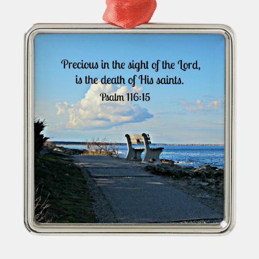 Psalm 116:15 silbernes ornament (Vorne)