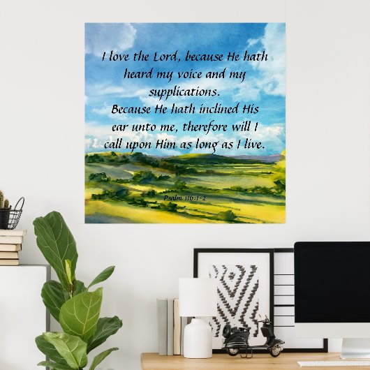 Psalm 116:1-2 poster (Heimbüro)