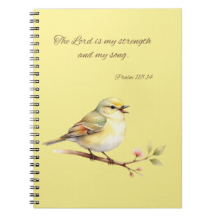 Psalm 118:14 Gelber Vogel Notizbuch Notizblock
