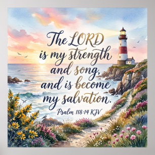 Psalm 118:14 KJV Der Herr ist meine Stärke und mei Poster