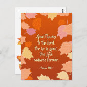 Psalm 118:1 Danke an den Herrn für Ihn ist gut Postkarte (Vorne/Hinten)