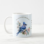 Psalm 118:24-26 Song-Bird-Tasse mit blauen Jay Kaffeetasse (Links)