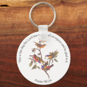 Psalm 118:24 Bibelverse und gemalte Jagdvögel Schlüsselanhänger (Vorderseite)