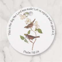 Psalm 118:24 Bibelverse und Sparrow-Paar