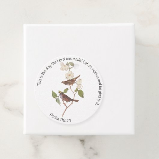 Psalm 118:24 Bibelverse und Sparrow-Paar Geschenkanhänger (Beispiel)