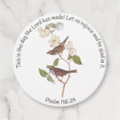 Psalm 118:24 Bibelverse und Sparrow-Paar Geschenkanhänger (Vorderseite)
