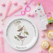 Psalm 118:24 Bibelverse und Sparrow-Paar Pappteller (Party)