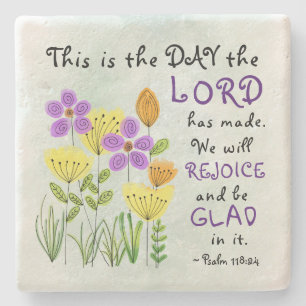 Psalm 118:24 Dies ist der Tag, Inspirationsblume Steinuntersetzer