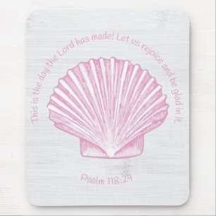 Psalm 118:24 Dies ist der Tag mit Seashell Mousepad