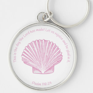 Psalm 118:24 Dies ist der Tag mit Seashell Schlüsselanhänger